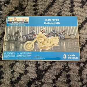 Creatology Wooden Motorcycle 3D Puzzle Kit Model 11.7" x 4.2" x 6.2" New Sealed